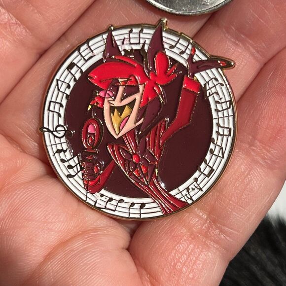 Hasbin Hotel Alastor Musical Notes Music Enamel Pin - Picture 6 of 7